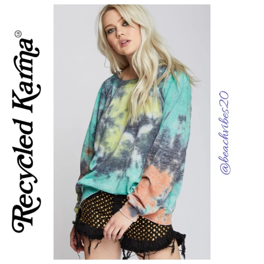 *RECYCLED KARMA Essentials Fall Tie Dye Sweatshirt Small NWOT RK-24 - Picture 3 of 10